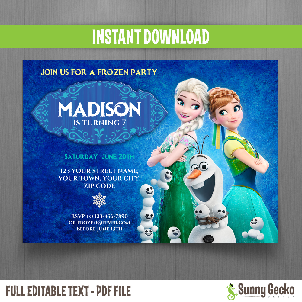 Disney Frozen Fever Birthday Invitation - Instant Download ...