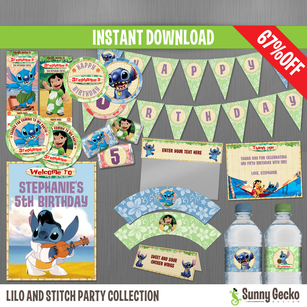 Stitch X Lilolilo & Stitch Theme Party Supplies - Customizable