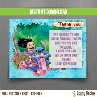 Lilo and Stitch II 5x7 in. Birthday Invitation - Instant Download and Edit  with Adobe Reader