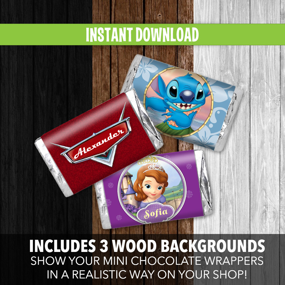 Download Labels Mini Chocolate Wrappers Mockup Adobe Photoshop Layered File Instant Download Stickers Labels Tags